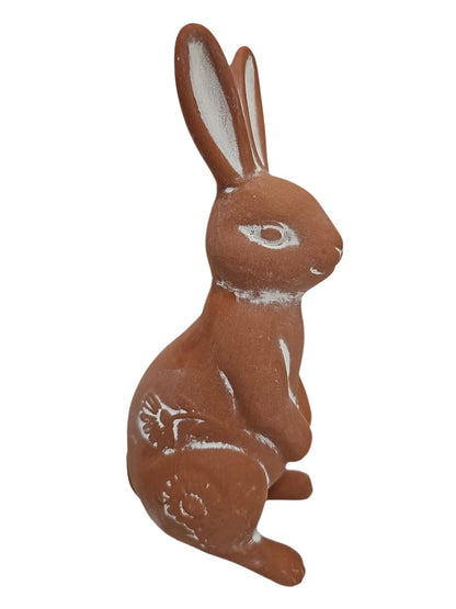 Rabbit Figurine  2 Styles 6" & 7" Brown Stoneware N3007