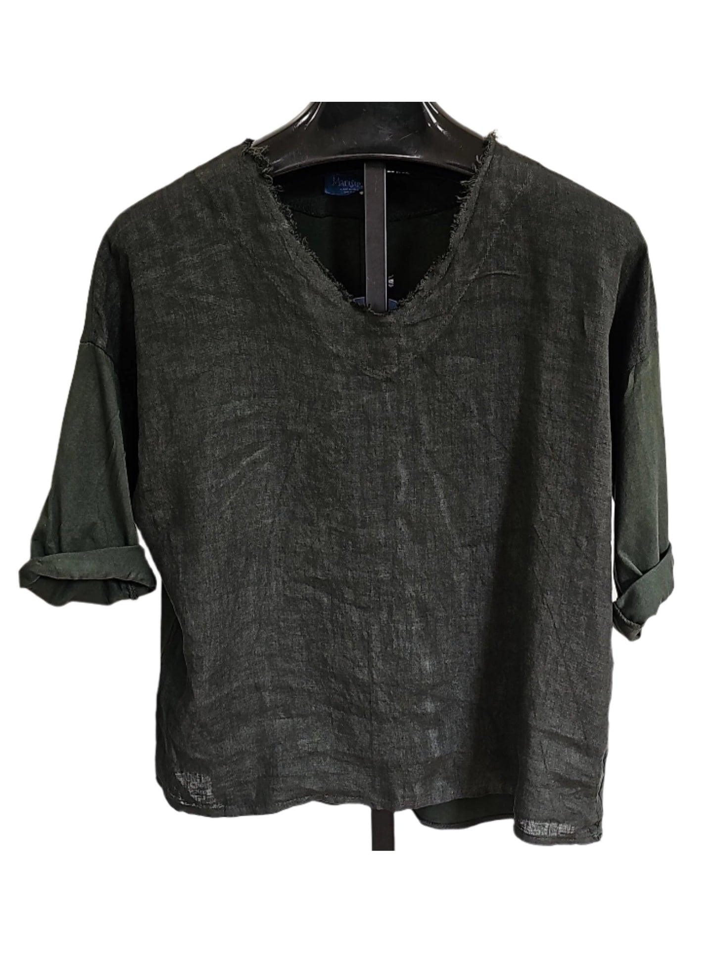 Top Pullover Short Sleeve Military Green Women's One Size 42001