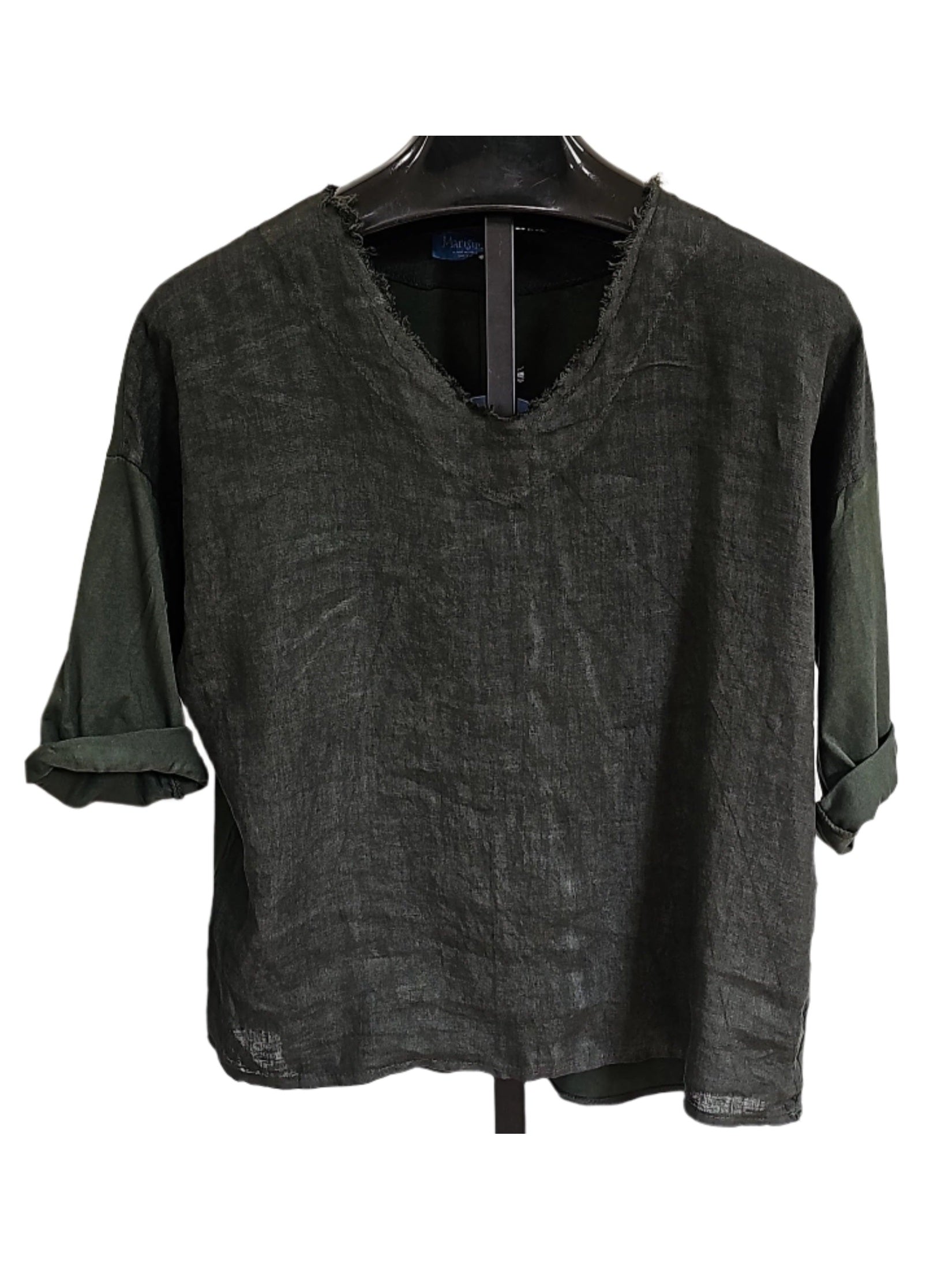 Top Pullover Short Sleeve Military Green Women's One Size 42001