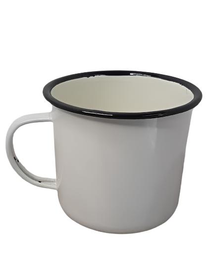 Coffee Mug - Metal - White 