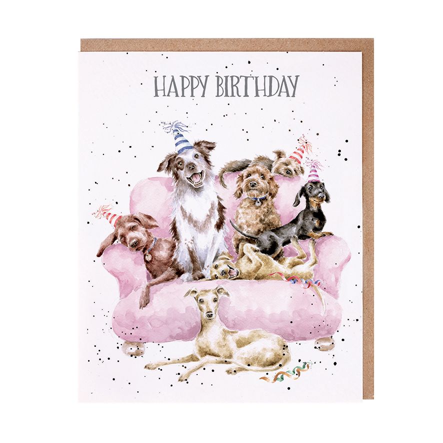 Card   AOC196 A Woof-derful Day  Happy Birthday  Dogs 