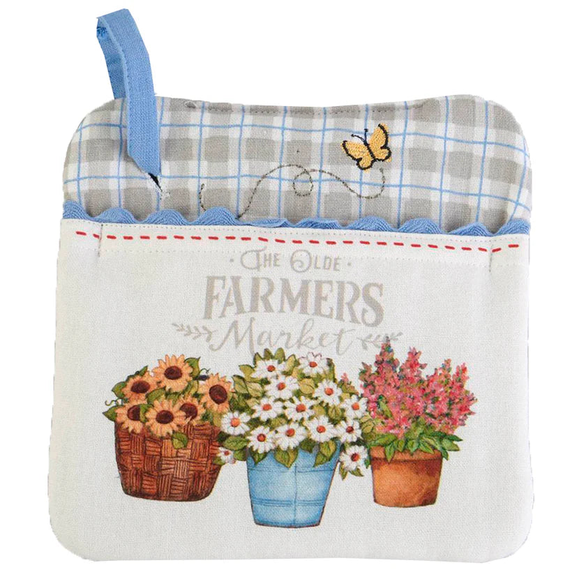 Pot Holder Pocket Flower Market 8"x8" R7572