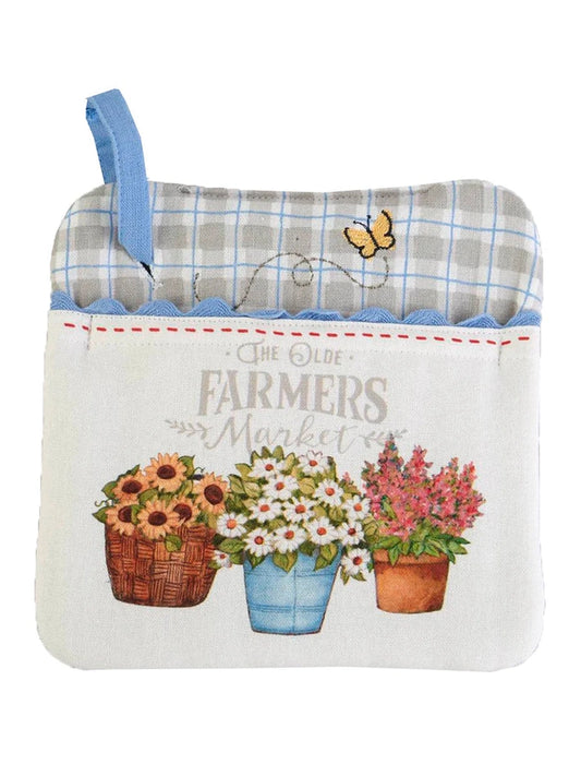 Pot Holder Pocket Flower Market 8"x8" R7572