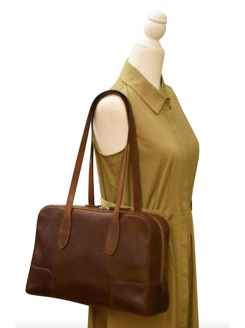 Tote Rustic Brown Corner Detail Leather 6074 Bag 
