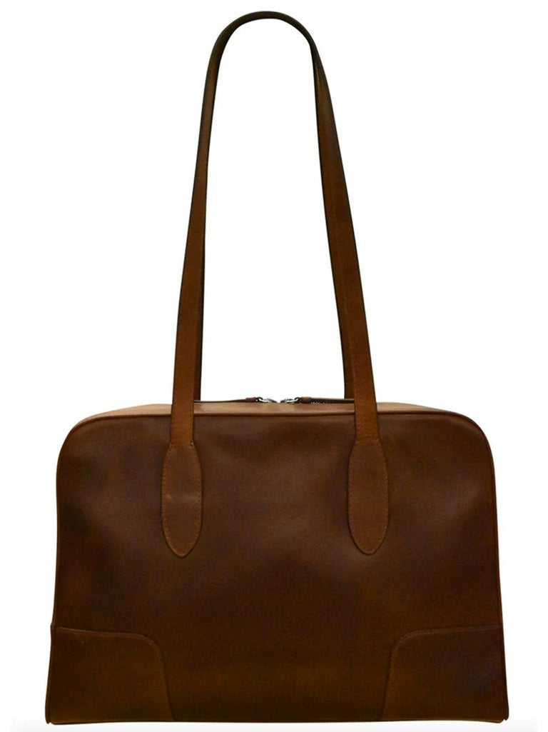 Tote Rustic Brown Corner Detail Leather 6074 Bag 