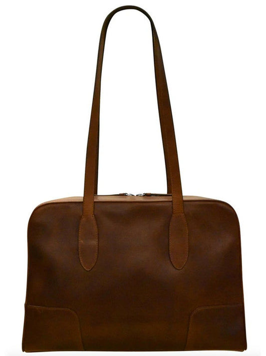 Tote Rustic Brown Corner Detail Leather 6074 Bag 
