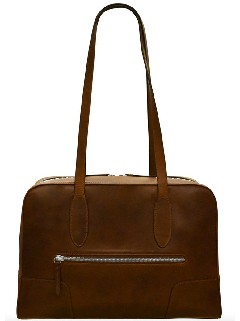 Tote Rustic Brown Corner Detail Leather 6074 Bag 