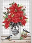 Garden Flag Christmas Poinsettia Jar 12.5x18" G01915 