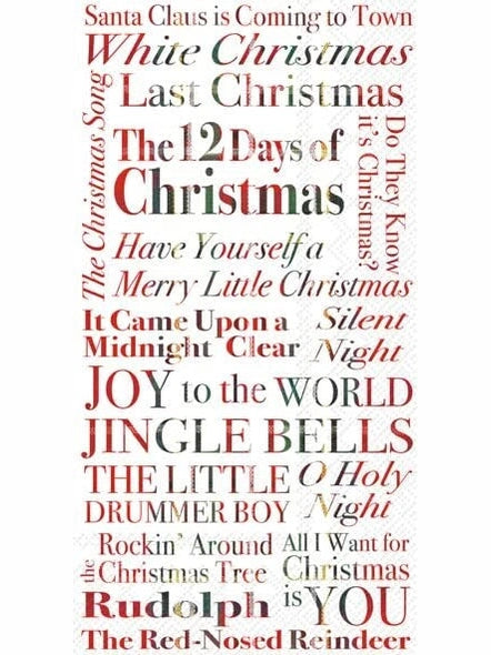 Dinner Napkins Christmas Songs 16pc 047300