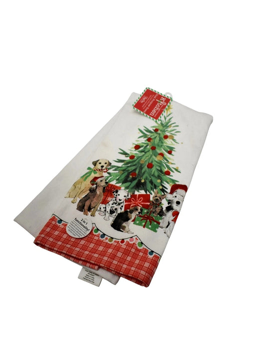 Kay Dee-Tea Towel&nbsp; Christmas Dog Tree&nbsp; Dual Purpose Towel H6874