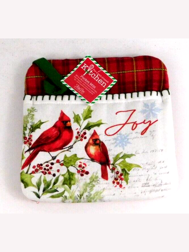 Kay Dee- Oven Pocket Mitt Joy Red Cardinal/Holly H6572