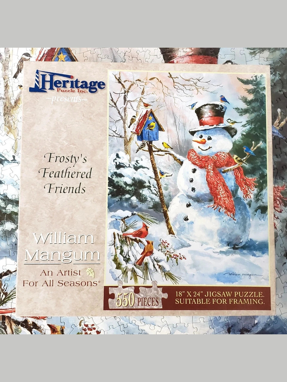  Puzzle Christmas Snowman/Cardinal 500Pc 18x24"