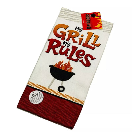 T Towel  Grill Rules Dual Purpose Towel R7604 