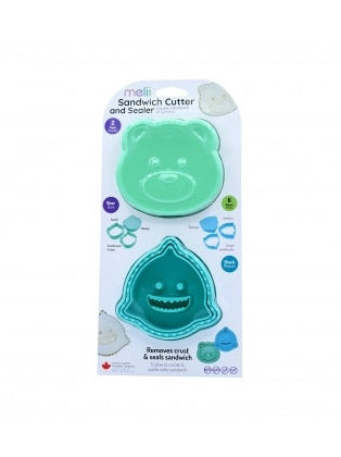 Sandwich Cutter Dish Shark/Bear Aqua/Green&nbsp; 24080