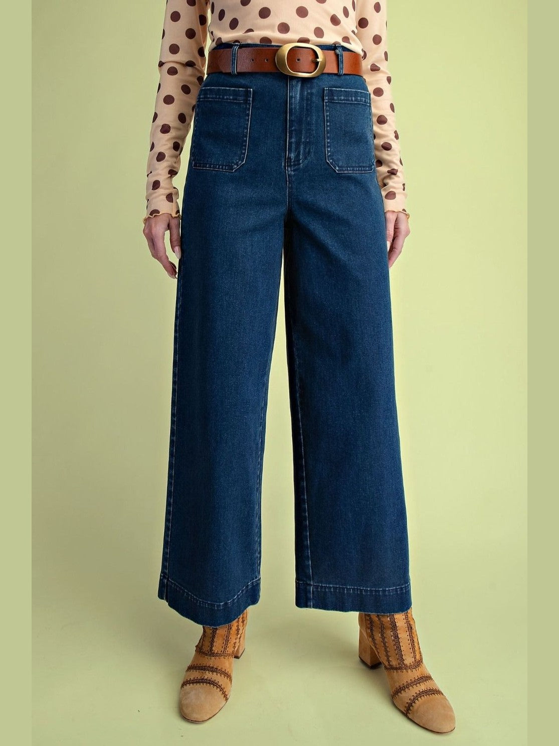 Pants Washed Stretched Denim 4 Pocket Embroidered Floral Sb600114