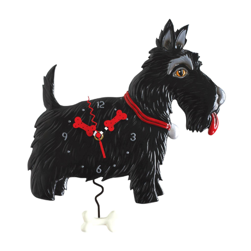 Wall Clock  Dog   Scottie Black    P1762 