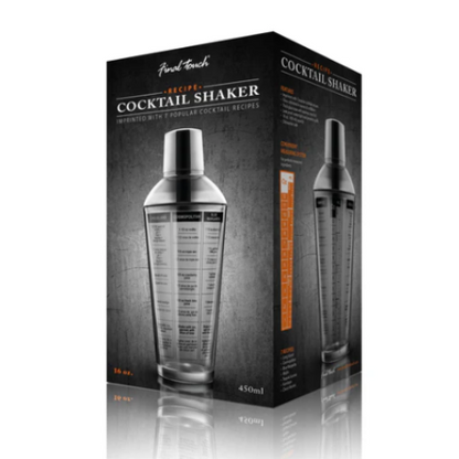 Cocktail Shaker  Clear Glass/Stainless Steel 16oz fta1831