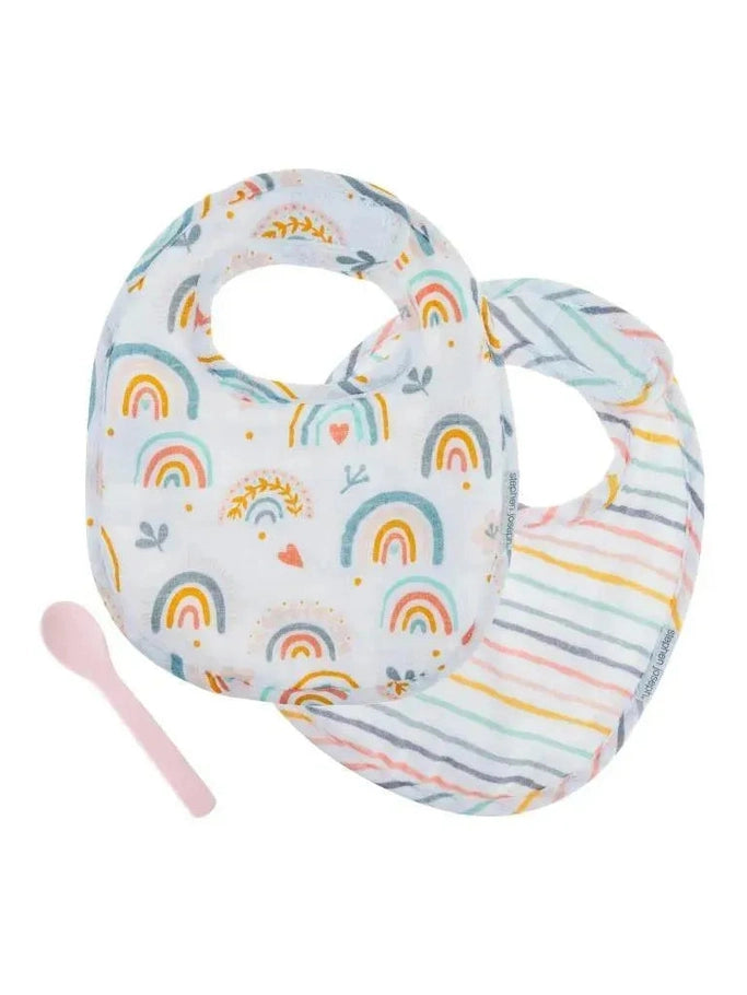 Bib Set Muslin 2pk Rainbow Sj-1225-18 