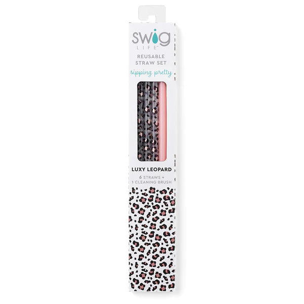 Reusable Straw Set     Luxy Leopard 