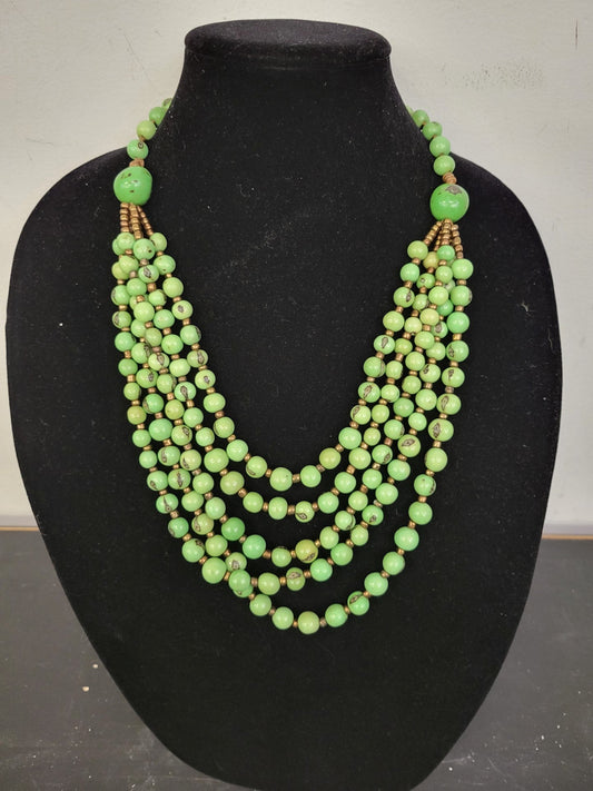 Tagua Necklace - SC173 - MT - Green 