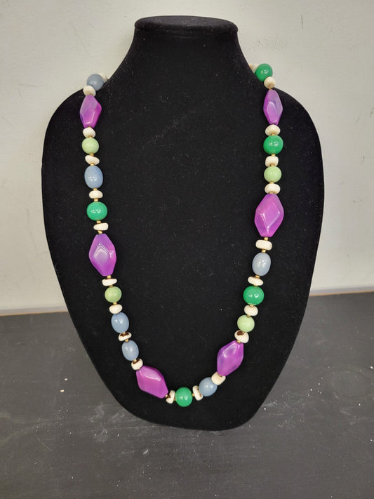 Tagua Necklace - LC285-Pr-GR - multi color 