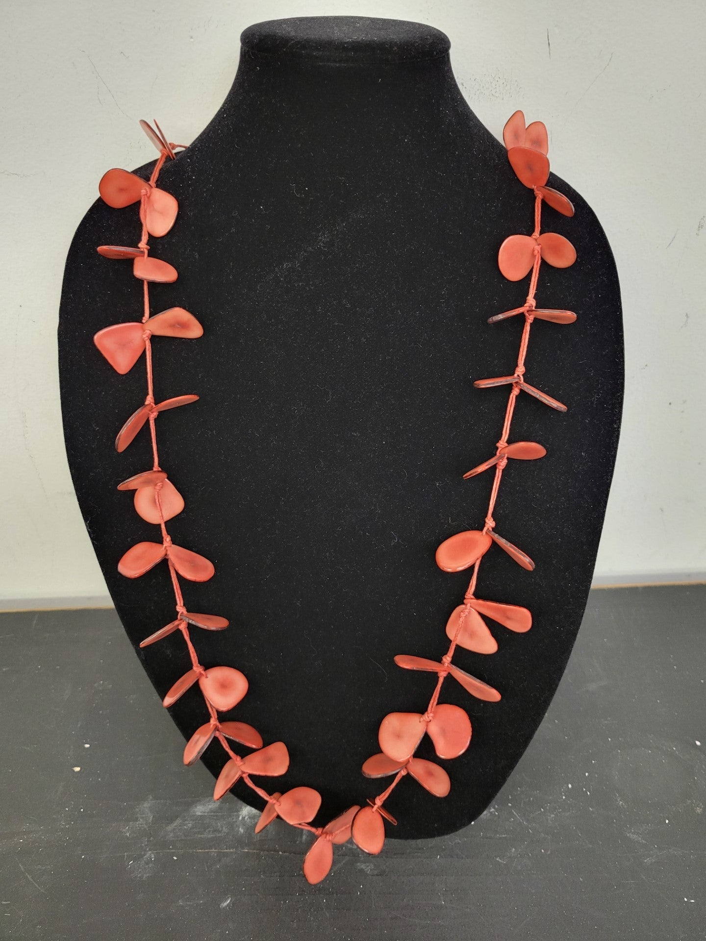 Tagua Necklace - SC410-PC- Orange 