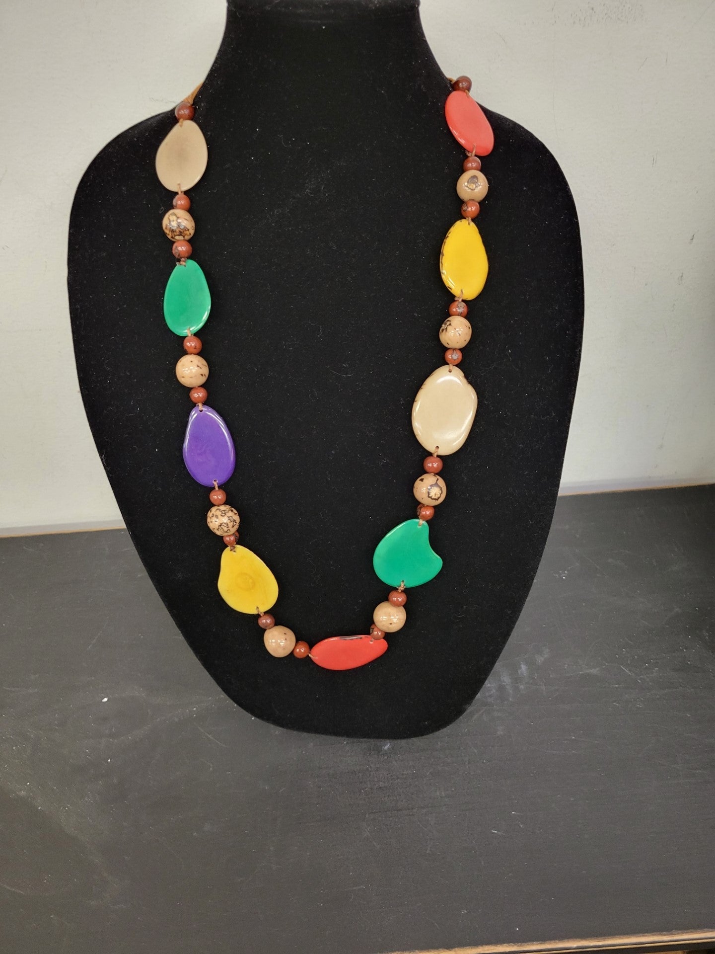 Tagua Necklace - LC1617-Fall Multi 