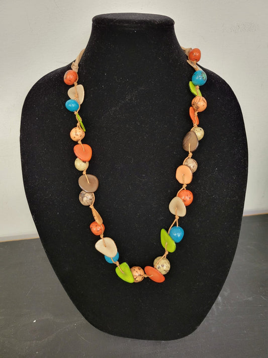 Tagua Necklace - LC1605-NA combo -Multi 