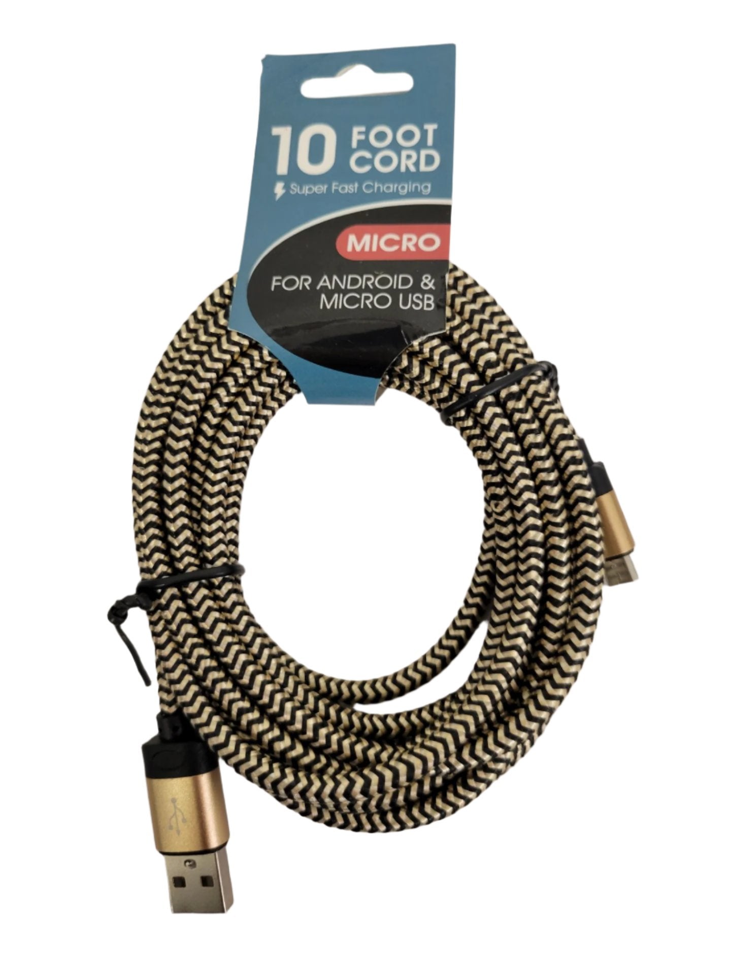 Android & Micro USB Fast Charging Cord - 10 ft 