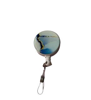 Badge holder - Retractable - Round - blue - Marble 