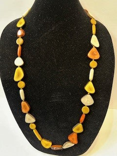 Tagua Necklace - LC319 - Mustard 