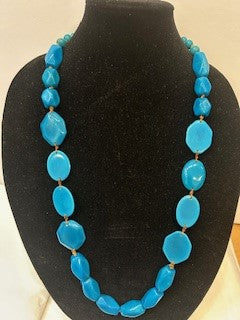 Tagua Necklace -Lc1609-TO - Turq 