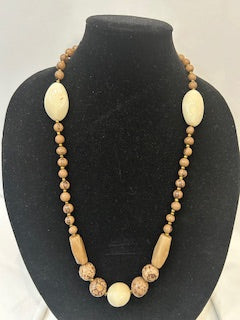 Tagua Necklace -LC1607-CF-IV -Beige 