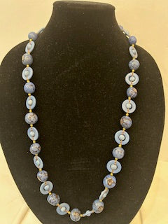 Tagua Necklaces - LC1500-BB  - Blue 