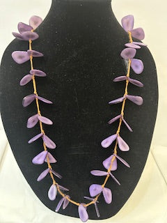 Tagua Necklace - SC410-LV - Purple 