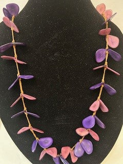 Tagua Necklace - SC41-VI - Purple / Pink 