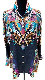 Womens Button Down the Front Blouse Multi colors 