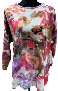 Top-Pullover-Multi Color Rose-Womens-M43111tm 