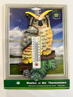 Window Thermometer - Great Horned Owl 