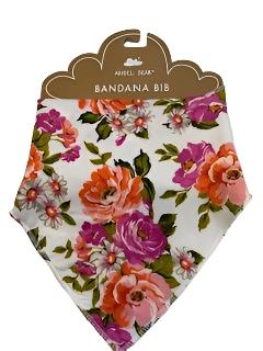 Bandana Bib - 95% viscose bamboo , 5% spandex - One Size - flower 