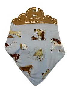 Bandana Bib - 95% viscose bamboo , 5% spandex - One Size - Horse 