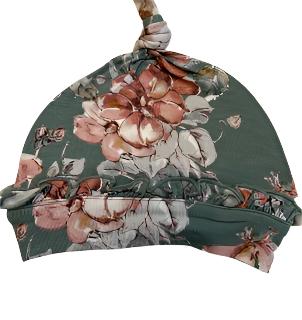 Hat Baby Knotted - 0-3M - Bamboo - Floral 