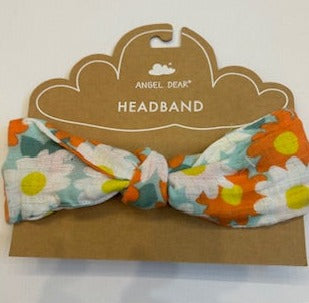 Head band- gauze - 12 -24 month -flowers 