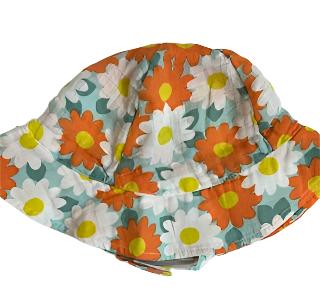 Sunhat - 100% cotton Gauze  - 12-24M-flower power 