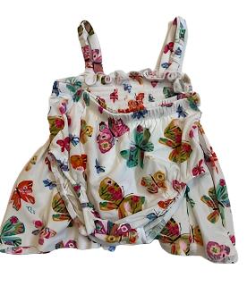 Dress Smocked Top - with bloomers - butterfies 