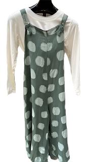 Jumper -100% Linen -Green dot -Women's -ONESIZE - 2033 