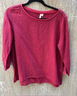 Shirt - Pullover - A2636238 - Camellia - Raspberry - Linen / Cotton 