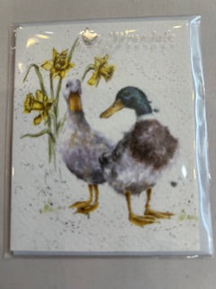 Gift Enclosure Card -GE048 - 'Ducks and Daffs' 