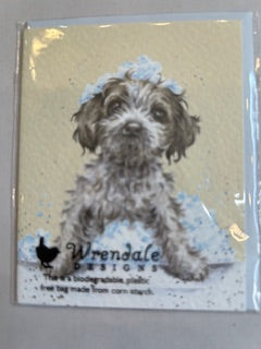 Gift Enclosure Card -GE116 -  'Birthday Bubbles' dog 