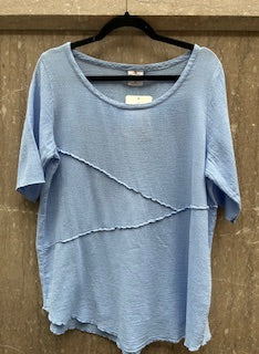 Shirt - guaze 3/4 sleeve blue 466-F 